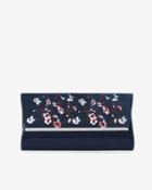 White House Black Market Patent & Embroidered Clutch
