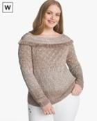 White House Black Market Women's Plus Fringe Sequin Sweater