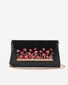 White House Black Market Women's Floral Embroidered Clutch