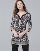 White House Black Market 3/4-sleeve Printed Tunic