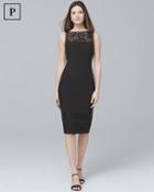 White House Black Market Petite Lace-detail Black Sheath Dress