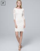White House Black Market Women's Petite White Lace Sheath Dress