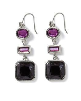 White House Black Market Imperial Purple/black Geo Linear Earring