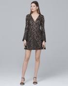 White House Black Market Ml Monique Lhuillier Bell-sleeve Lace A-line Dress