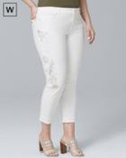 White House Black Market Plus Embroidered Crop Skinny Jeans