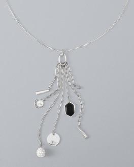White House Black Market Black Stone Charm Pendant Necklace