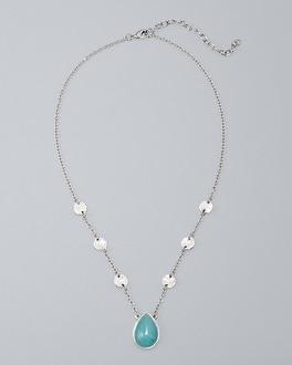 White House Black Market Jade Teardrop Pendant Necklace