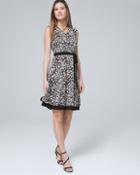 White House Black Market Reversible Floral/geo Faux-wrap Dress