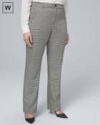 White House Black Market Women's Plus Houndstooth Suiting Slim Pants