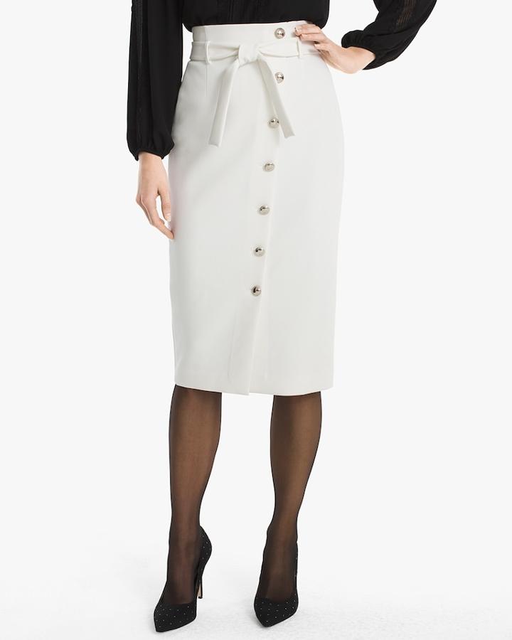 White House Black Market Women's Asymmetrical Button-front Pencil Skirt