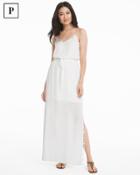 White House Black Market Women's Petite Sleeveless White Woven Maxi Dress
