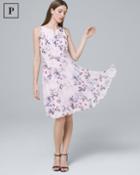 White House Black Market Women's Petite Floral Soft A-line Dress