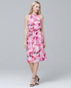 White House Black Market Adrianna Papell Floral-print Soft Halter Dress