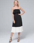 White House Black Market Women's Aidan Mattox Colorblock Strapless Midi Dress