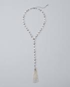 White House Black Market Women's Rose Quartz & Freshwater Pearl Pendant Necklace