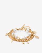 White House Black Market Women's Freshwater Pearl & Chain Bracelet
