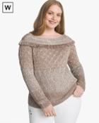 White House Black Market Plus Fringe Sequin Sweater