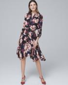 White House Black Market Women's Floral-print Soft Blouson Dress