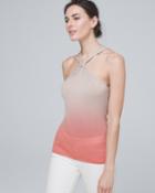 White House Black Market Women's Shimmer-ombre Halter Top