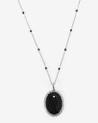 White House Black Market Black Onyx Oval Pendant Necklace