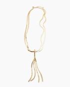 White House Black Market Herringbone Chain Tassel Necklace