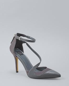 White House Black Market Strappy Suede & Leather Pumps