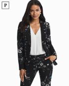 White House Black Market Women's Petite Floral Blazer Jacket