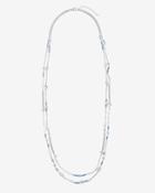 White House Black Market Women's Blue Beaded Double Strand Necklace