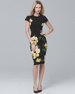 White House Black Market Short-sleeve Floral Sheath Dress