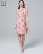 White House Black Market Petite Floral-print Soft A-line Dress