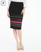 White House Black Market Women's Petite Colorblock Striped Pencil Skirt