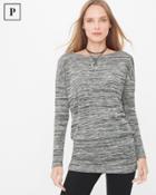 White House Black Market Women's Petite Spacedye Dolman Tunic