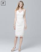 White House Black Market Women's Petite Sleeveless White Lace Sheath Dress