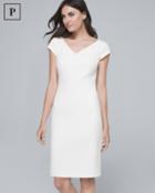 White House Black Market Women's Petite Seamed White Sheath Dress