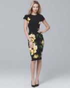 White House Black Market Women's Short-sleeve Floral Sheath Dress