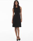 White House Black Market Women's Black Sleeveless Seamed Fit-and-flare Dress