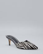 White House Black Market Zebra Calf Hair Mules