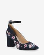 White House Black Market Women's Embroidered Suede Pumps
