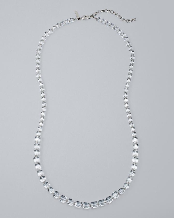 White House Black Market Women's Cube Bead Long Necklace