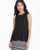 White House Black Market Embroidered Shell Top