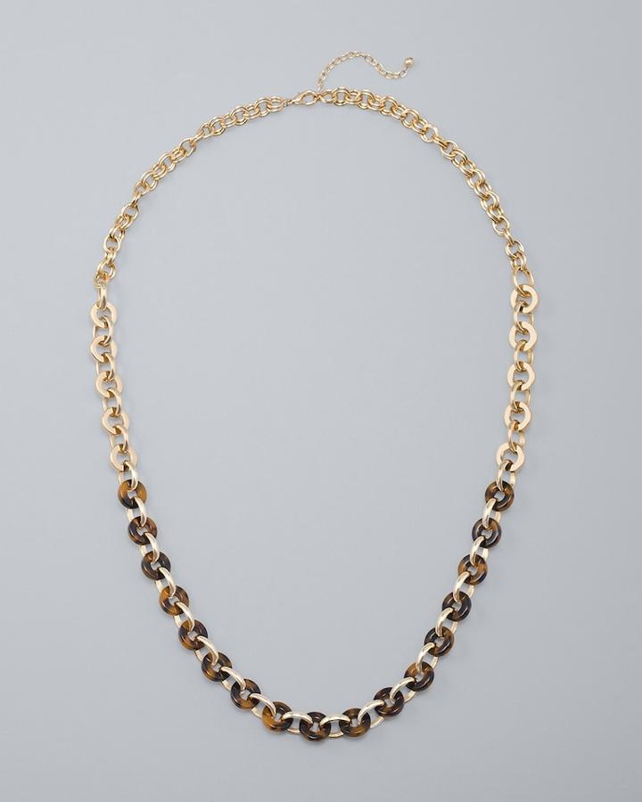 White House Black Market Women's Tortoise Shell-link Long Necklace