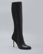 White House Black Market Women's Leather & Stretch Faux Suede Boots