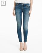 White House Black Market Women's Petite Lace-up Skimmer Jeans