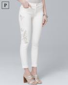 White House Black Market Women's Petite Embroidered Crop Skinny Jeans