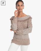 White House Black Market Women's Petite Fringe Sequin Sweater