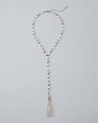 White House Black Market Rose Quartz & Freshwater Pearl Pendant Necklace