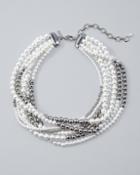 White House Black Market Women's Multi-row Glass Pearl Necklace