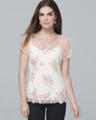 White House Black Market Floral-embroidered Top