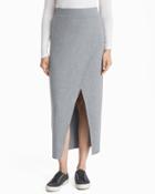 White House Black Market Women's Knit Wrap Midi Skirt