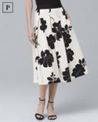 White House Black Market Women's Petite Floral-print Full Midi Skirt